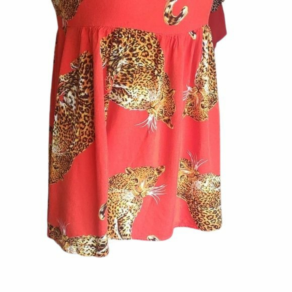 Minkpink Jaguar Red Sleevel Baby Doll Dress, Sz S - Picture 5 of 14